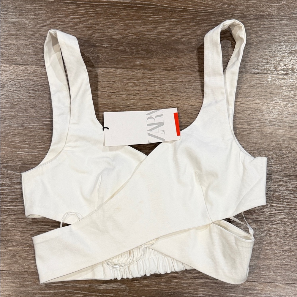 Zara White Crop Top